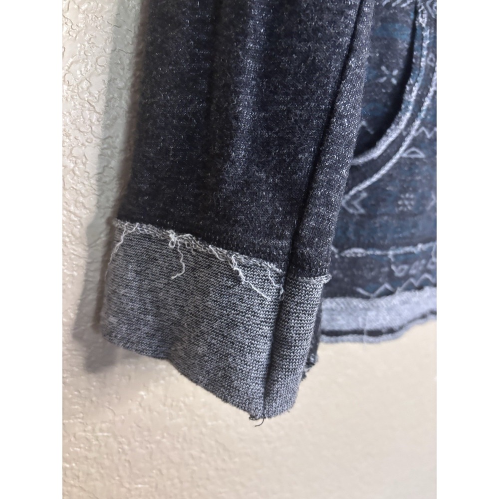 Fort Worth Stock Show & Rodeo Hoodie Small Gray Aztec‎ Western V-Neck Pullover - Picture 4 of 7